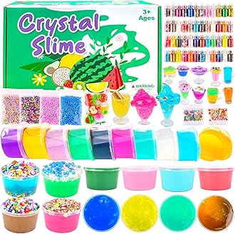 24 Pack Slime Party Favors for Kids, Slime Kit with Prefilled 18 Clear 6 Butter Toy 48 Bottle Gold Dust etc, Classroom Reward, Easter Gifts for Girls Boys