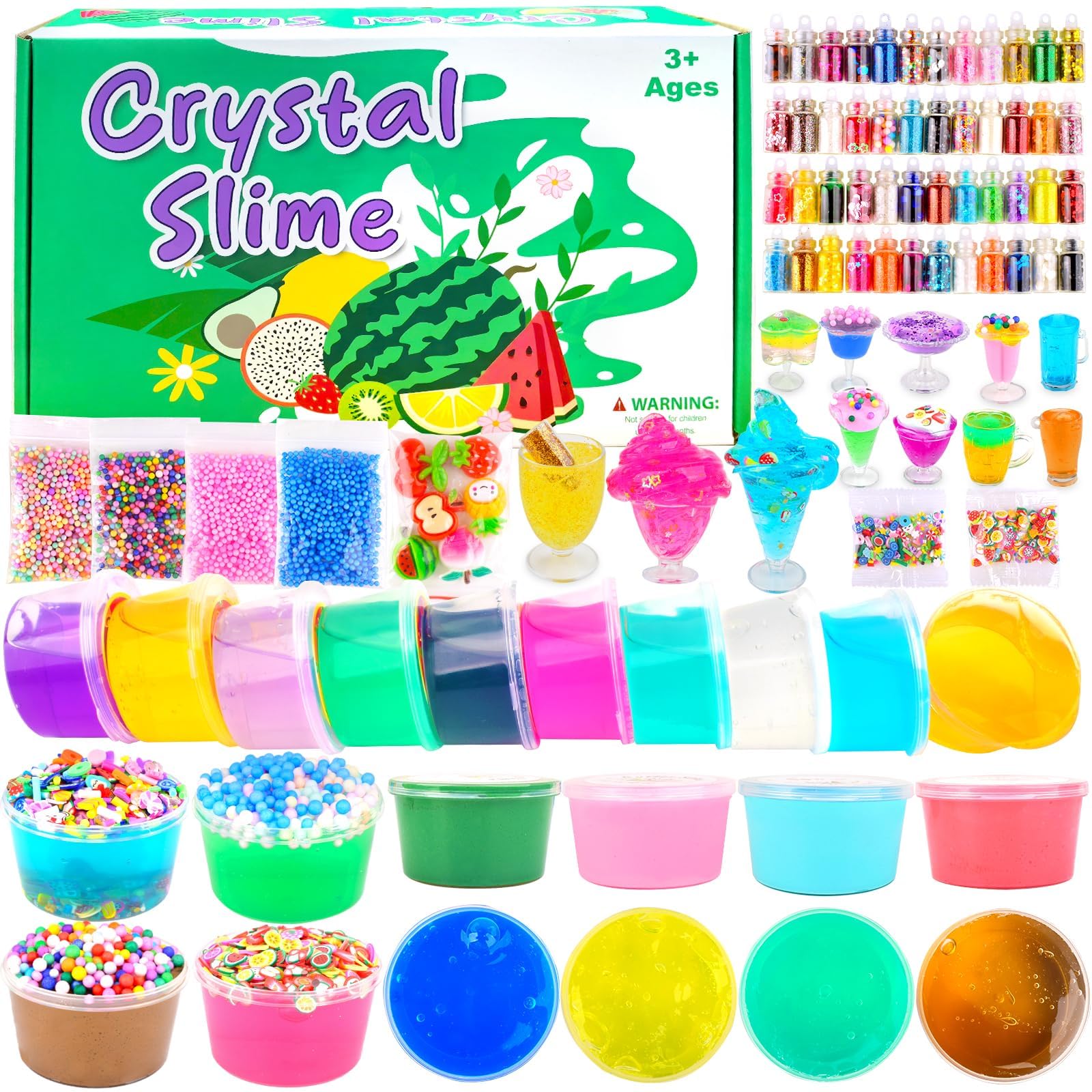 24 Pack Slime Party Favors for Kids, Slime Kit with Prefilled 18 Clear 6 Butter Toy 48 Bottle Gold Dust etc, Classroom Reward, Easter Gifts for Girls BoysCarbonfree Certified