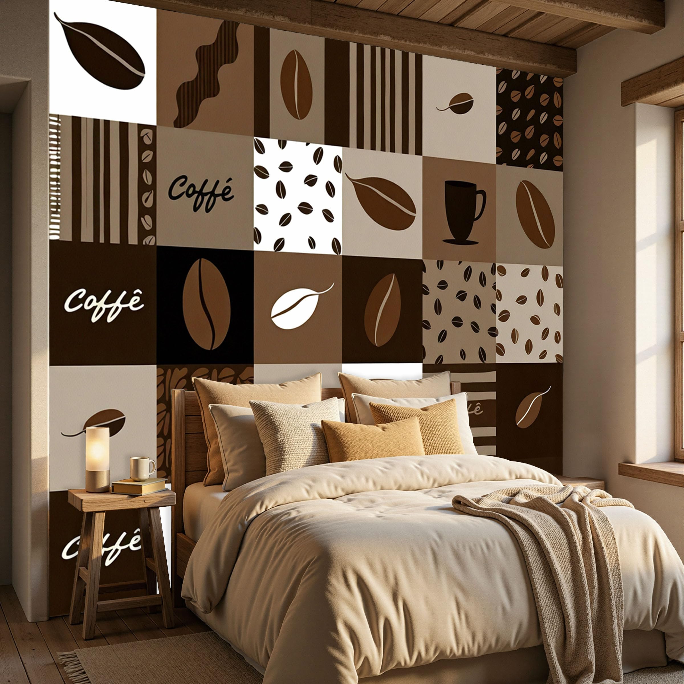 Papier peint panoramique café pour ambiance cosy de chambre