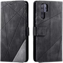 Funda para Huawei P30 Pro, Flip Folio Libro Cartera Carcasa para Huawei P30 Pro Cáscara de TPU, con Cierre Magnético, Ranura para Tarjeta, Negro