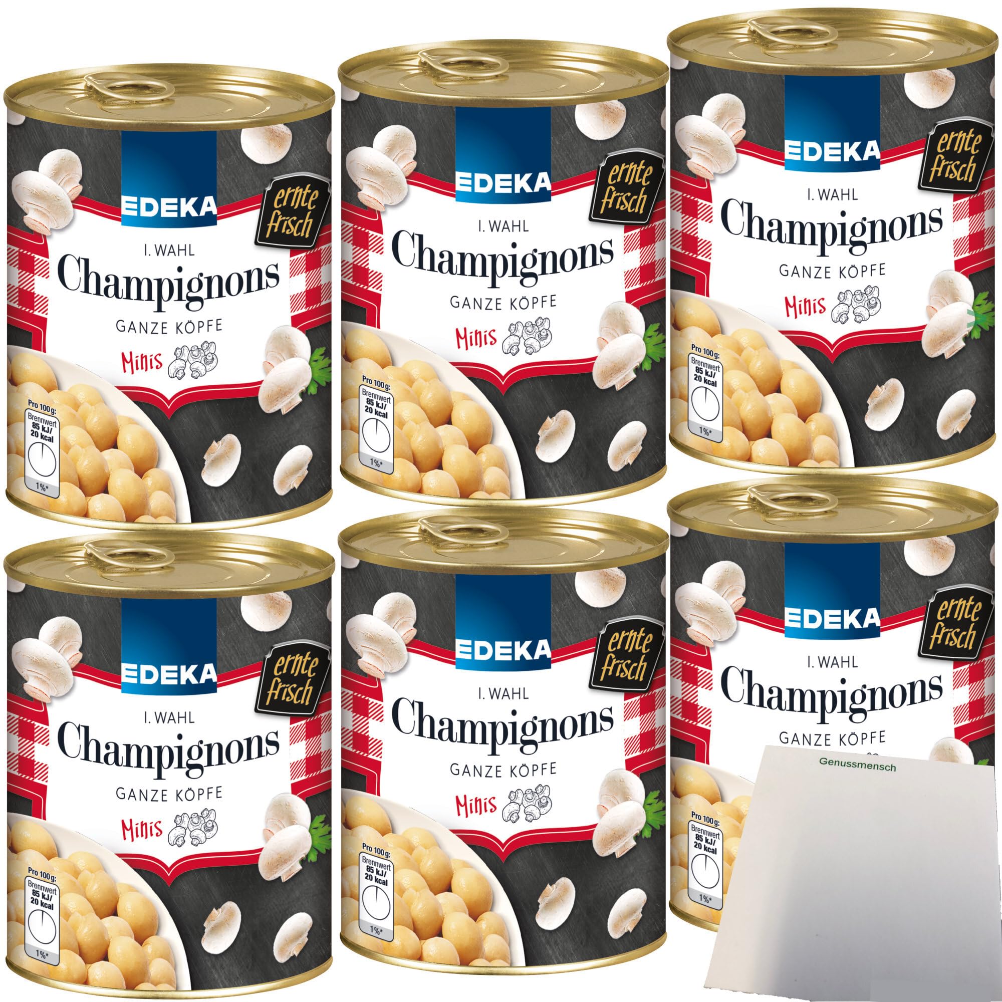 usy Bundle fr Edeka Champignons Minis 1. Wahl ganze Kpfe, extra klein 6er  Pack (6x800g Dose) + usy Block : Amazon.de: Lebensmittel & Getrnke