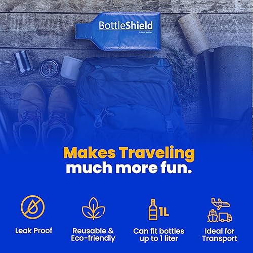 Miniatura 4 de Paquete de 4 bolsas de viaje reutilizables para protección de vino, de Bottle Shield, con acolchado de burbujas, irrompible, a prueba de fugas,