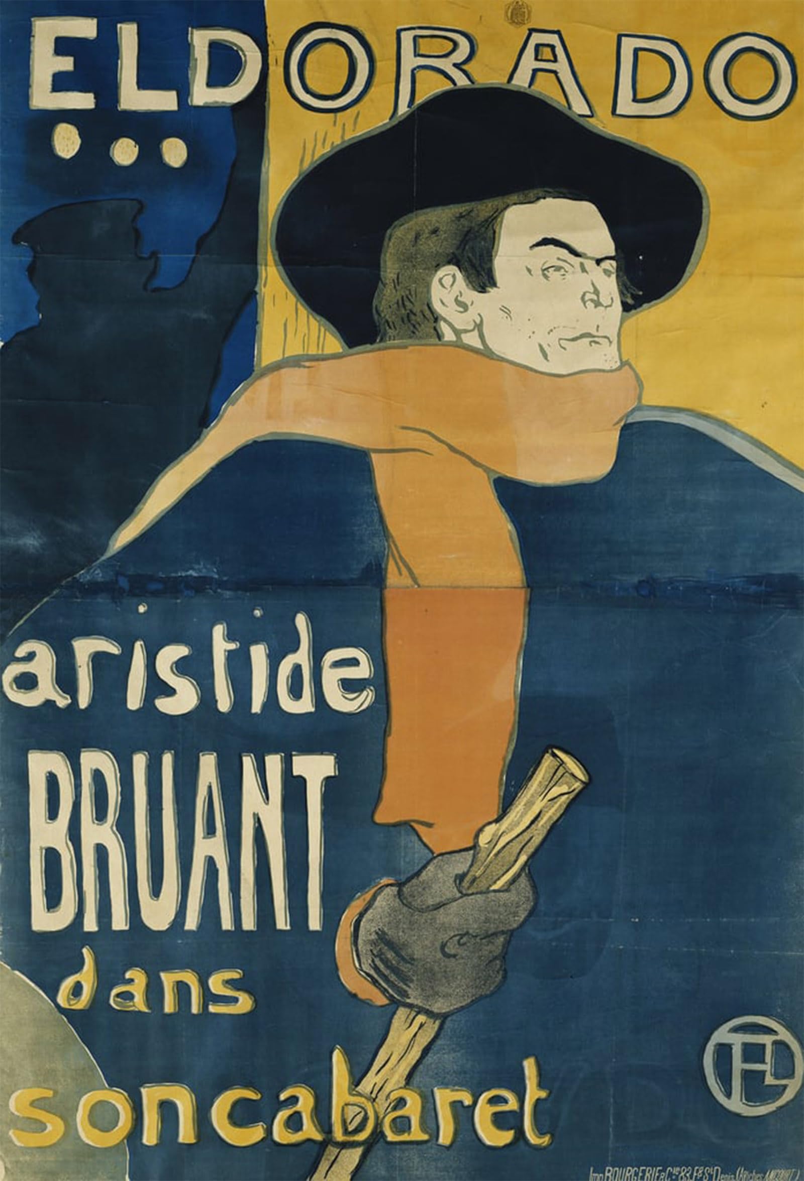 ARTXLXXBN Famous Print Painting Colorful Art Print Eldorado Aristide Bruant by Henri De Toulouse Lautrec Canvas Art Decorations for Home Decor 60x90cm