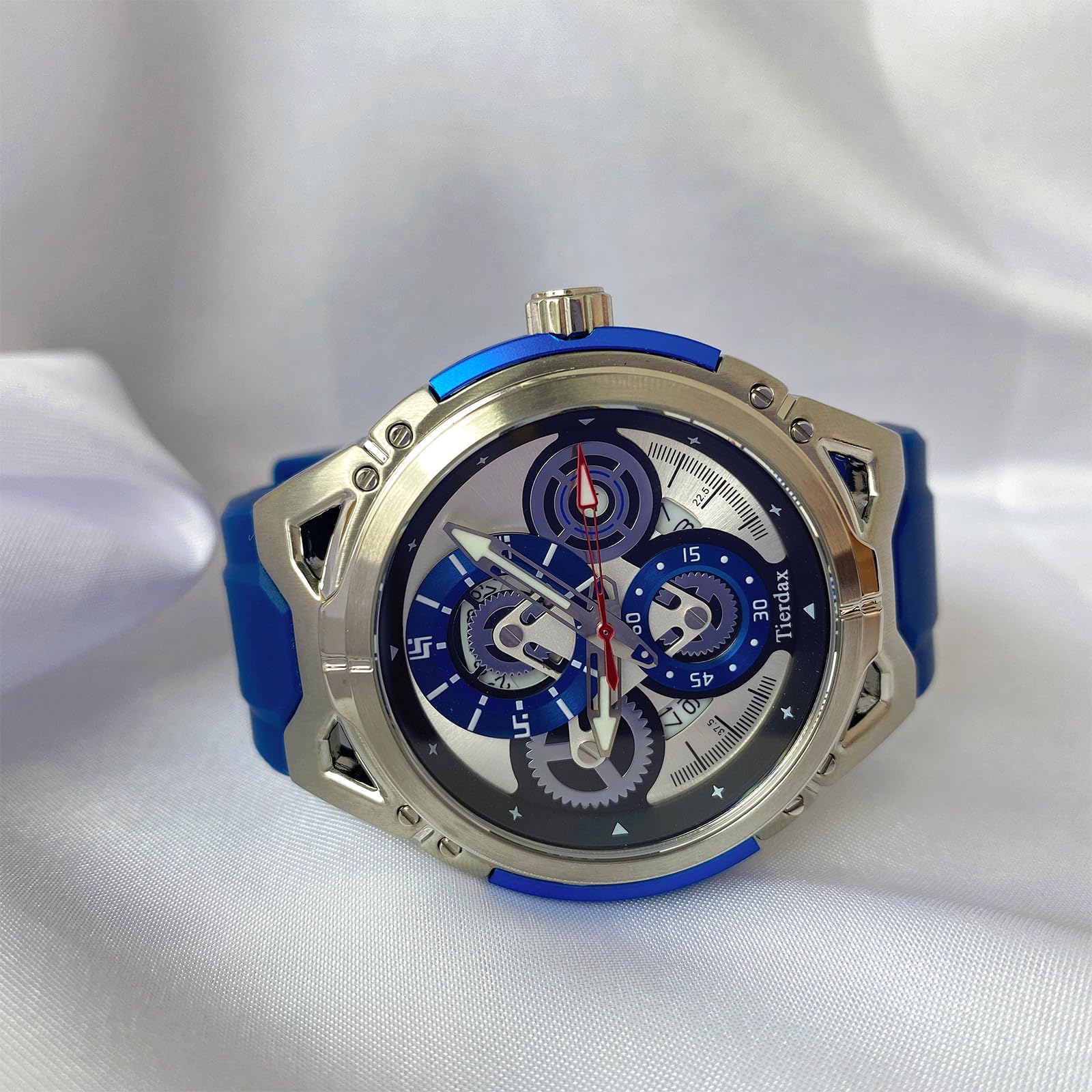Reloj para hombre, impermeable, luminoso, analógico, de cuarzo, con correa de silicona con fecha
