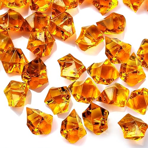 TeeLiy 150 piezas de cristal acrílico de roca de hielo triturado verde manzana, gema del tesoro, hielo falso de plástico para decoración de