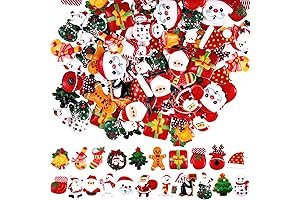 100-Piece Mini Resin Christmas Flatback Embellishments