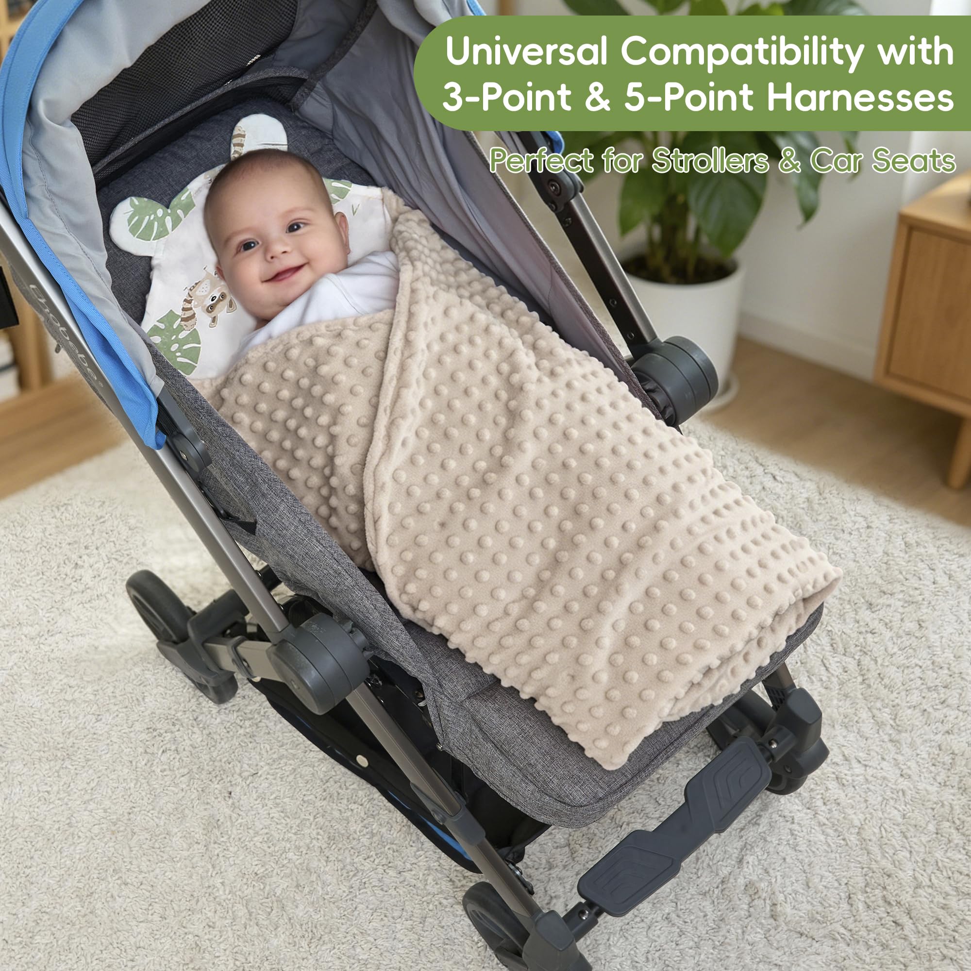 LAT Coperta per Passeggino 90x90cm, Coperta Neonati per Seggiolino Copertina Sacco Ovetto per Tutto l'anno, Cotone Copertina Universale per Passeggino Seggiolino Auto Carrozzina (Procione)