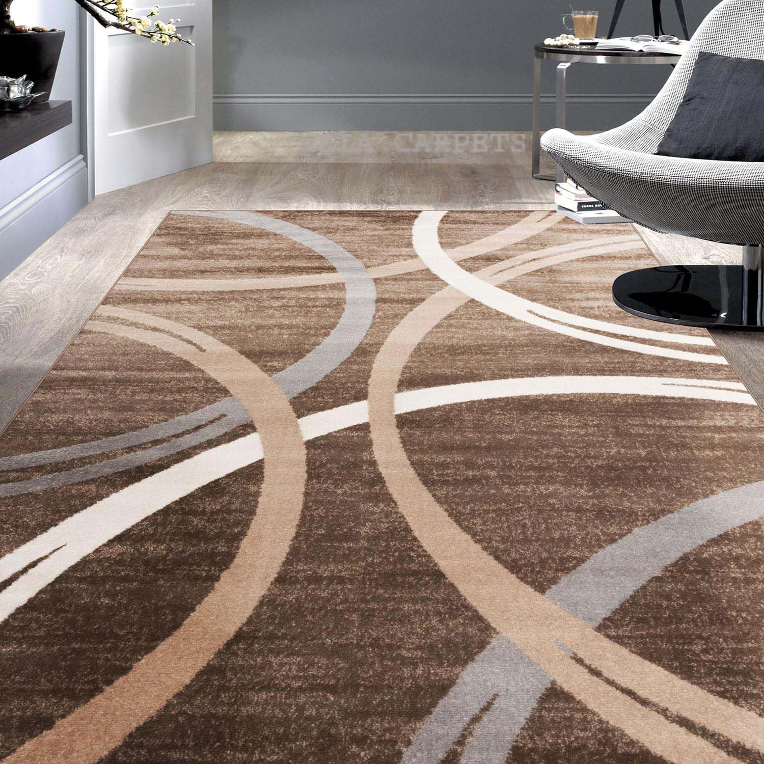 zia carpets Handmade Modern Oriental Woollen, Ideal for High Traffic Areas in Living Room, Bedroom [Size 5x8 feet]