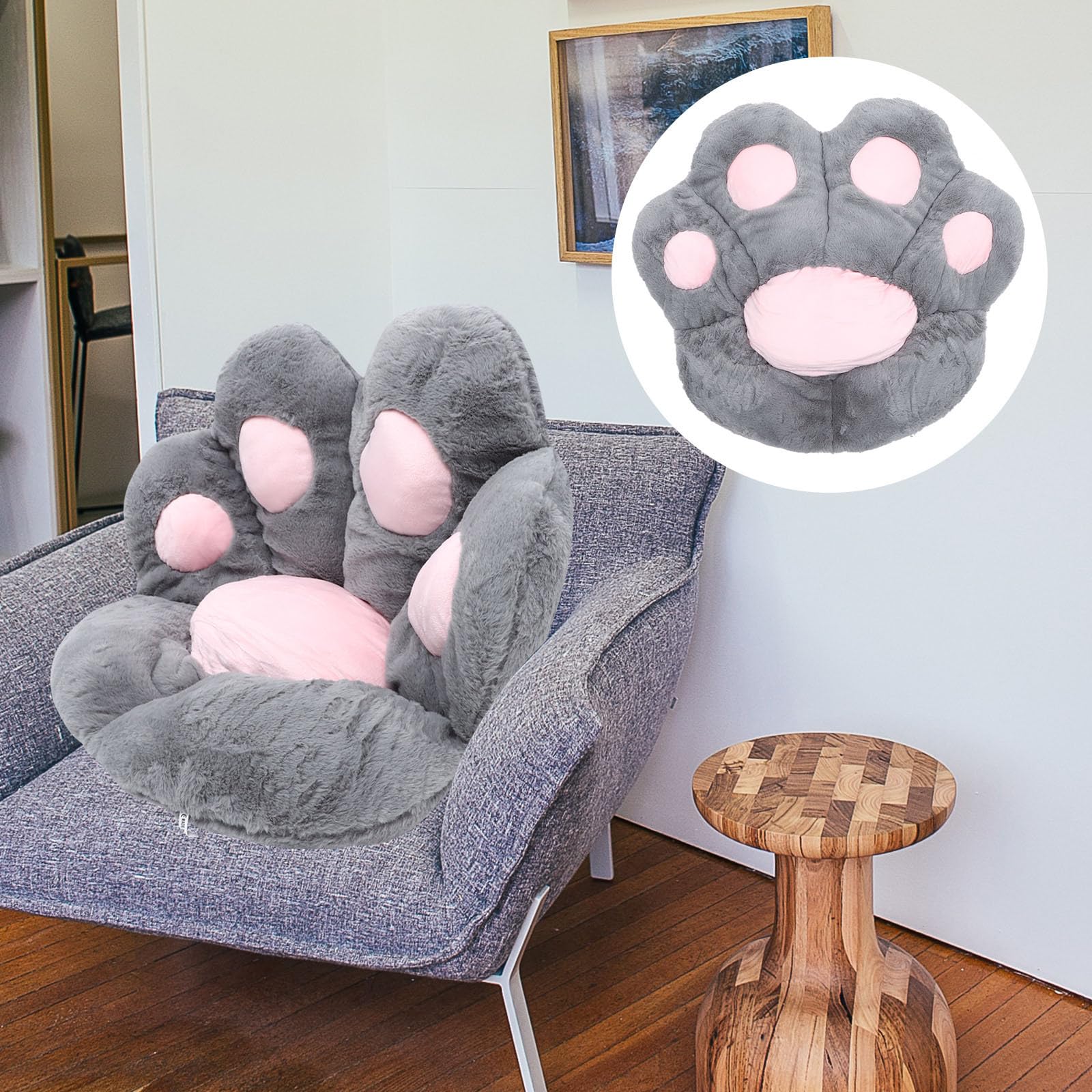 Cojín de asiento semirredondeado con relleno de algodón de polipropileno en forma de pata para una comodidad óptima y cojín de sofá de estilo de dibujos animados adecuado como almohada o