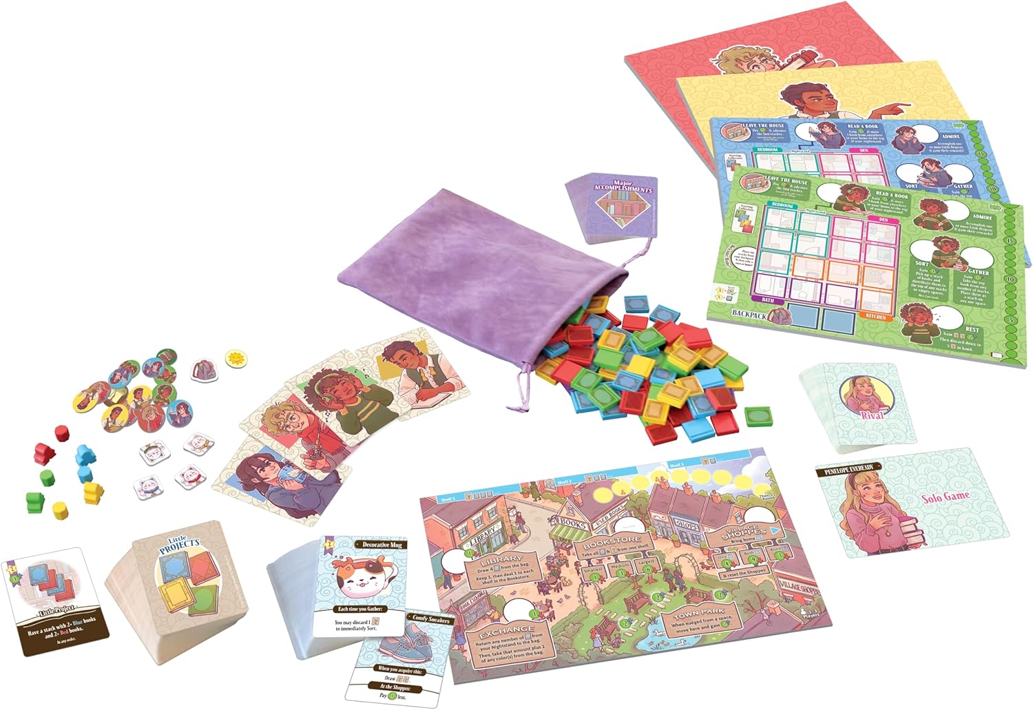 A Place for All My Books Board Game by Smirk & Dagger | Cozy Strategy Game of Book Collecting & Tile Placement | 1–4 Players | Ages 10+ | 2026 Origins Award Nominee
