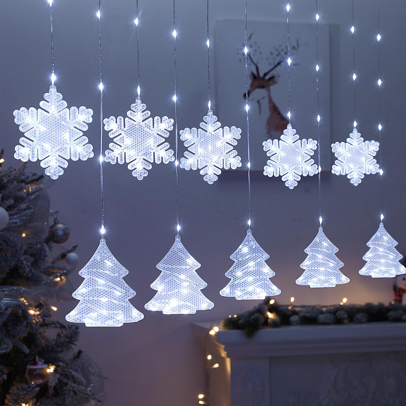 Formano LED Hanging Glass Cones With Timer, 20 Cm, Winter Decoration