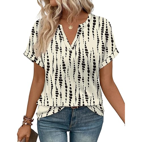 WIHOLL Womens Blouses Spring Tops Short Sleeve Shirts Dressy Casual Summer Vacation Fashion Clothing 2026