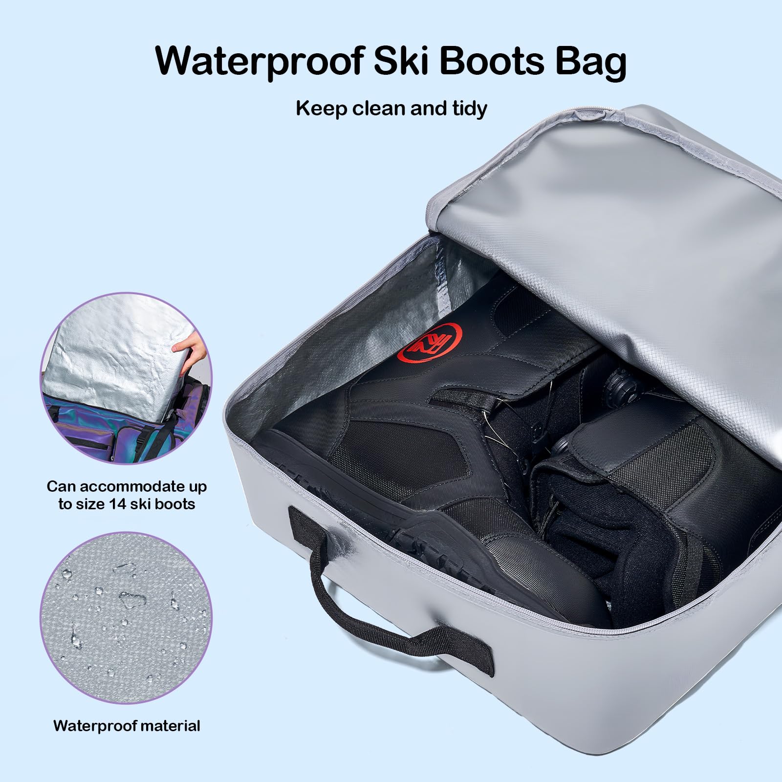 Amazon.co.jp: Odoland 65Lスキーブーツバッグ、20Lシューズケース付き