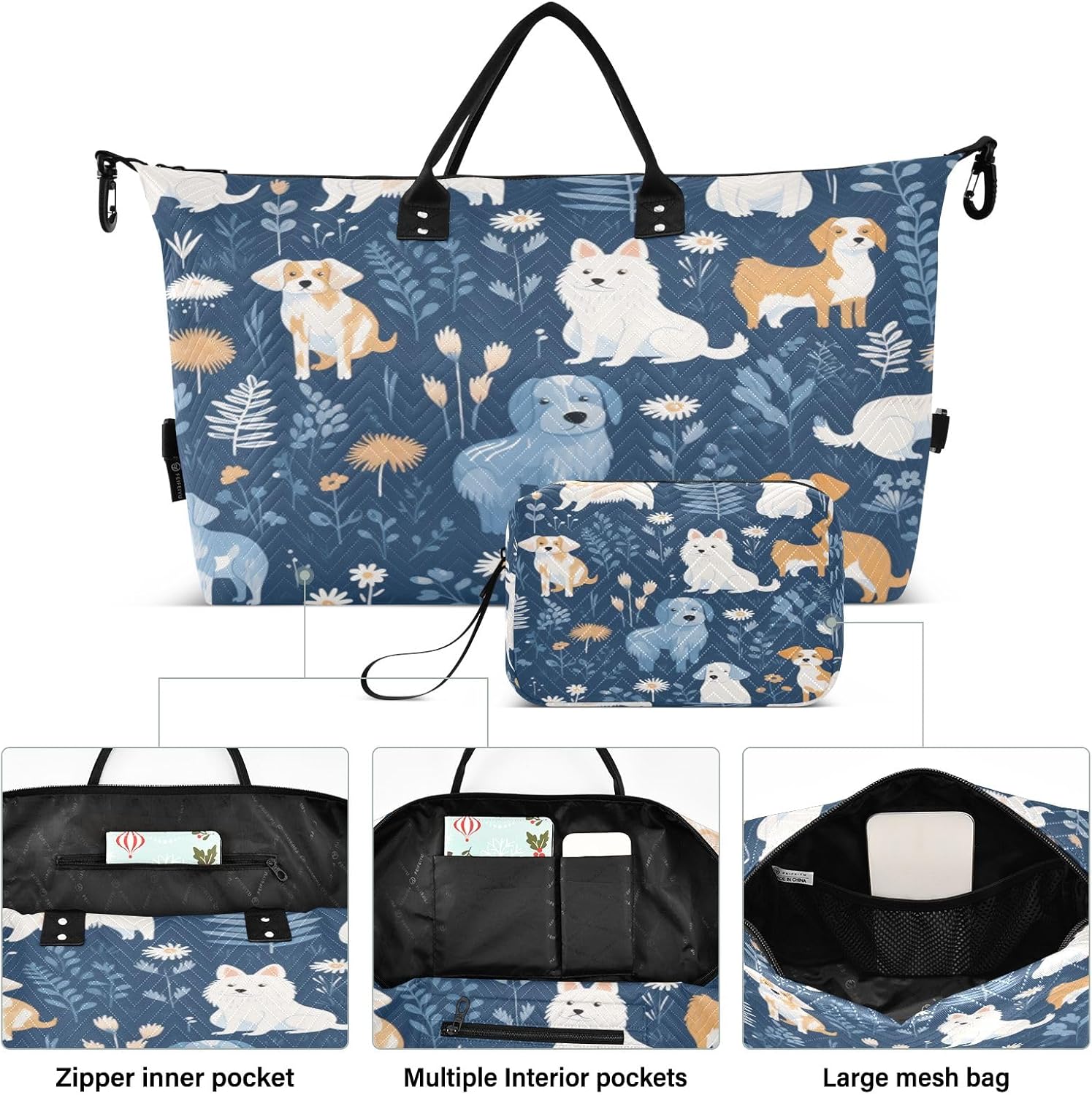 Dog Froest Travel Duffle Bag Gym Yoga Carry on Bags for Men Women Weekender Bag - Image 2