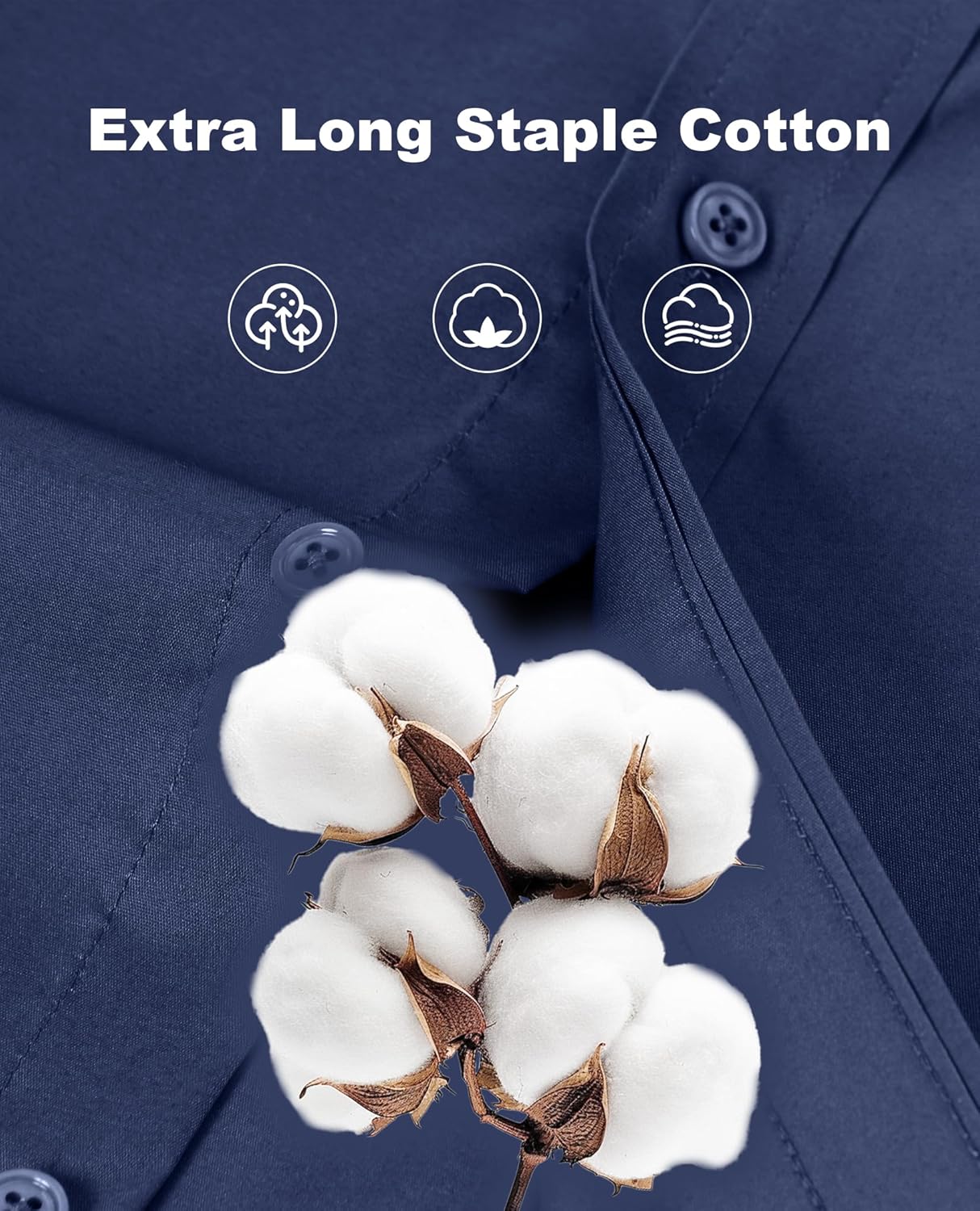 Lion Nardo Cotton Mens Dress Shirts Long Sleeve Wrinkle Free Business Casual Button Down Shirts Formal Shirts Big and Tall - Image 2