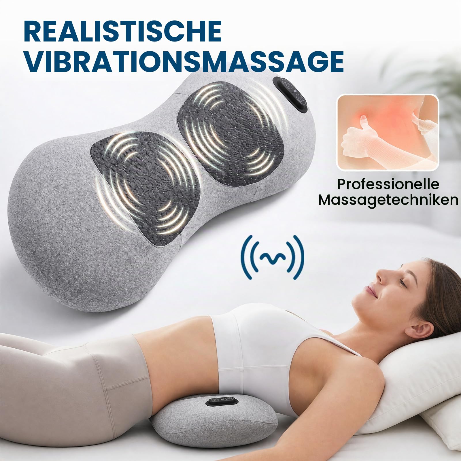 3 In 1 Rückenmassagegerät, Schulter Massagegerät, Nackenmassagegerät mit Wärme, Vibrationsmassage und Wärmekompresse, Intelligentes Massagegerät, for Nacken, Schultern, Rücken