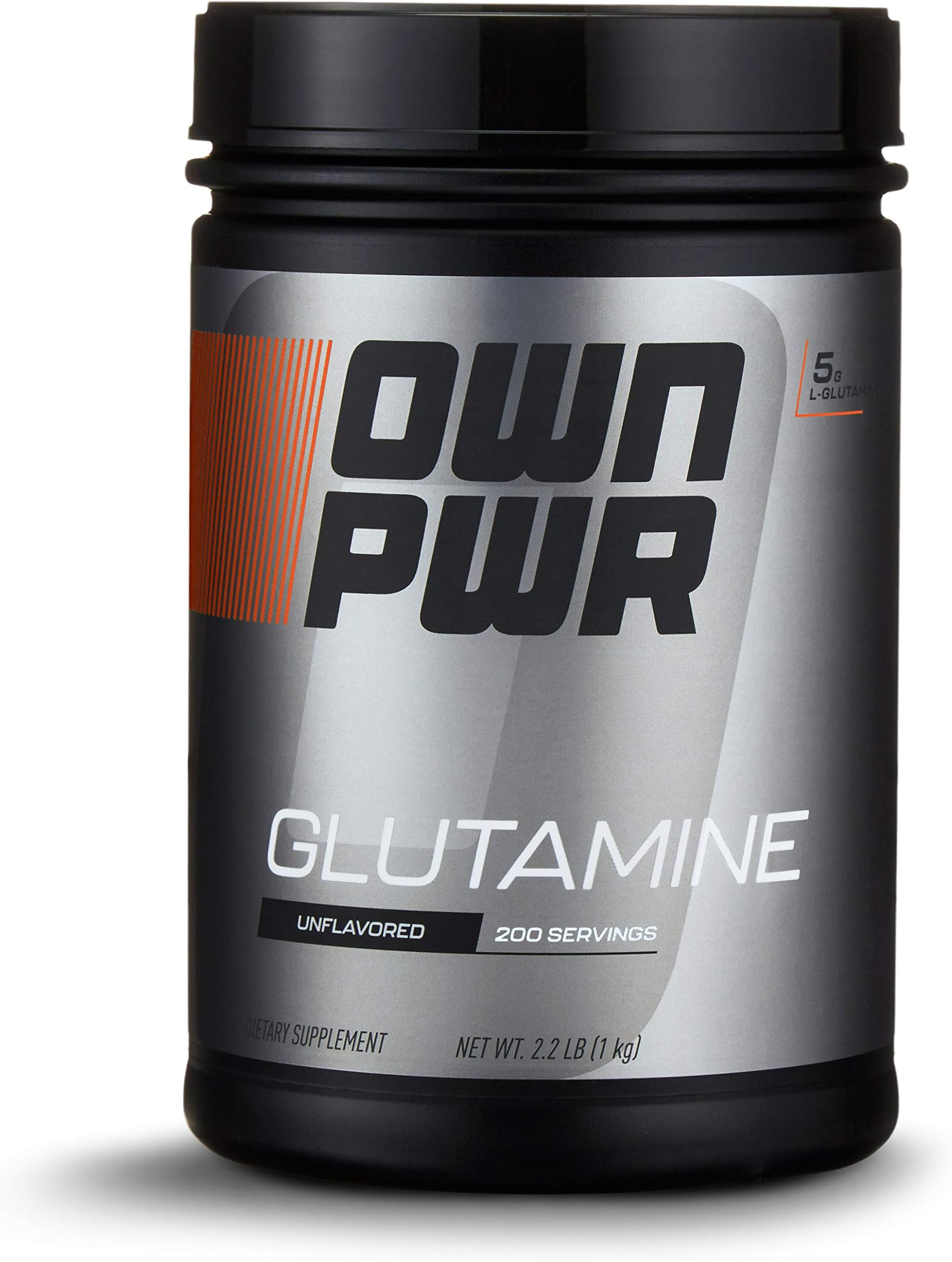 Amazon Brand - OWN PWR L-Glutamine Powder, 5G per Serving, Unflavored, 2.2 Pound Value Size (200 Servings)