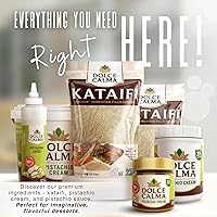 Vista 6 de Dolce Calma Masa Kataifi seca de alta calidad de 14.1 onzas (14.11 oz) Bolsa resellable Kadayif para postres de chocolate Dubai, Kunafa