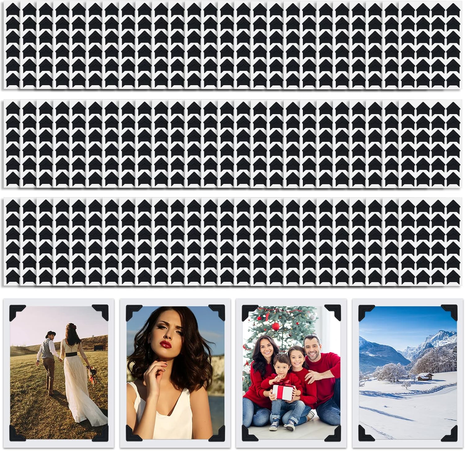 1200 Pcs Photo Corners Self Adhesive Black Photo Corners
