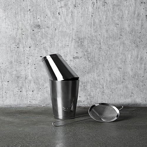Miniatura 6 de Viski Bebidas de cóctel de acero inoxidable, colador pequeño con asa, metálico