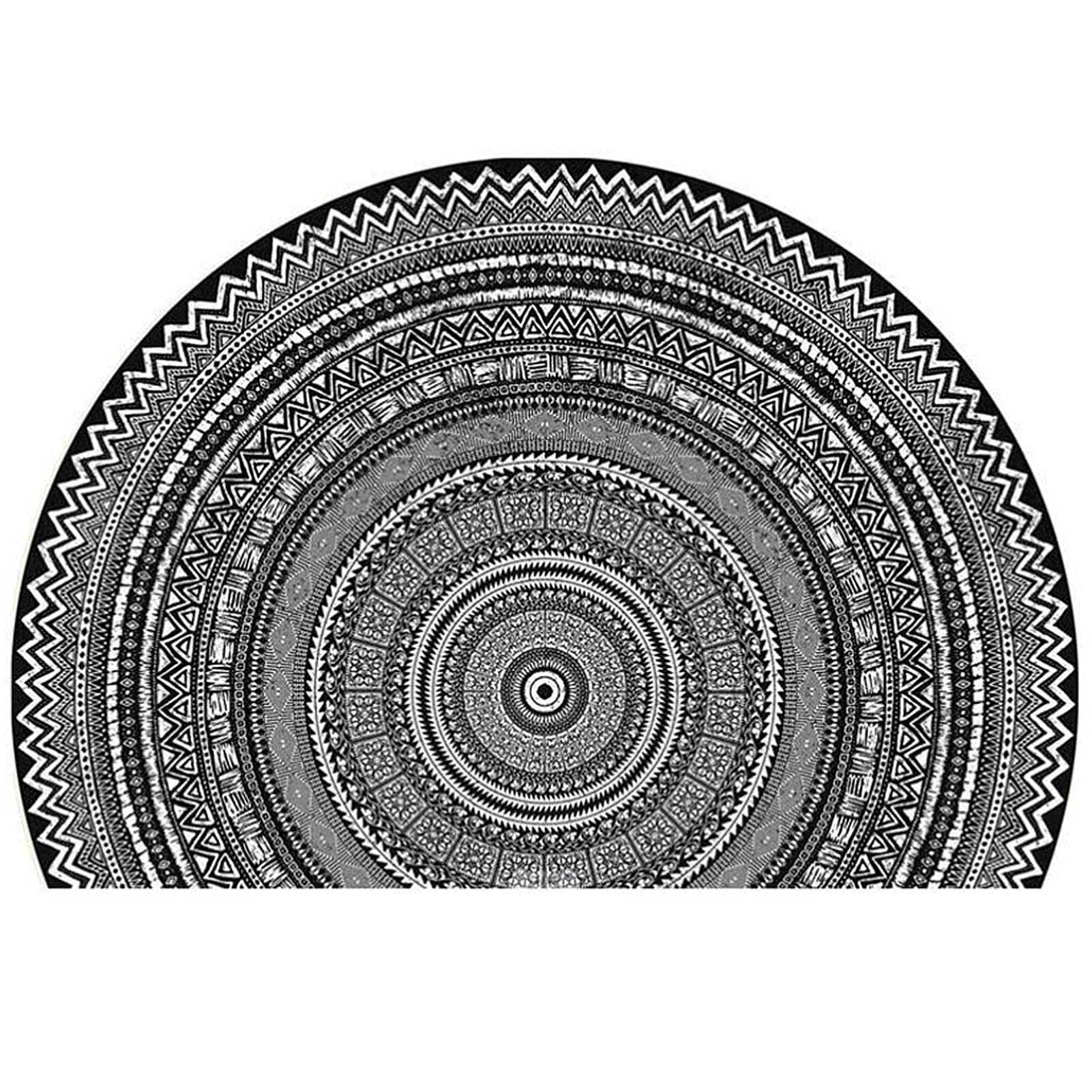Paillasson d'intérieur antidérapant grand format demi-cercle pour sécuriser et décorer le sol