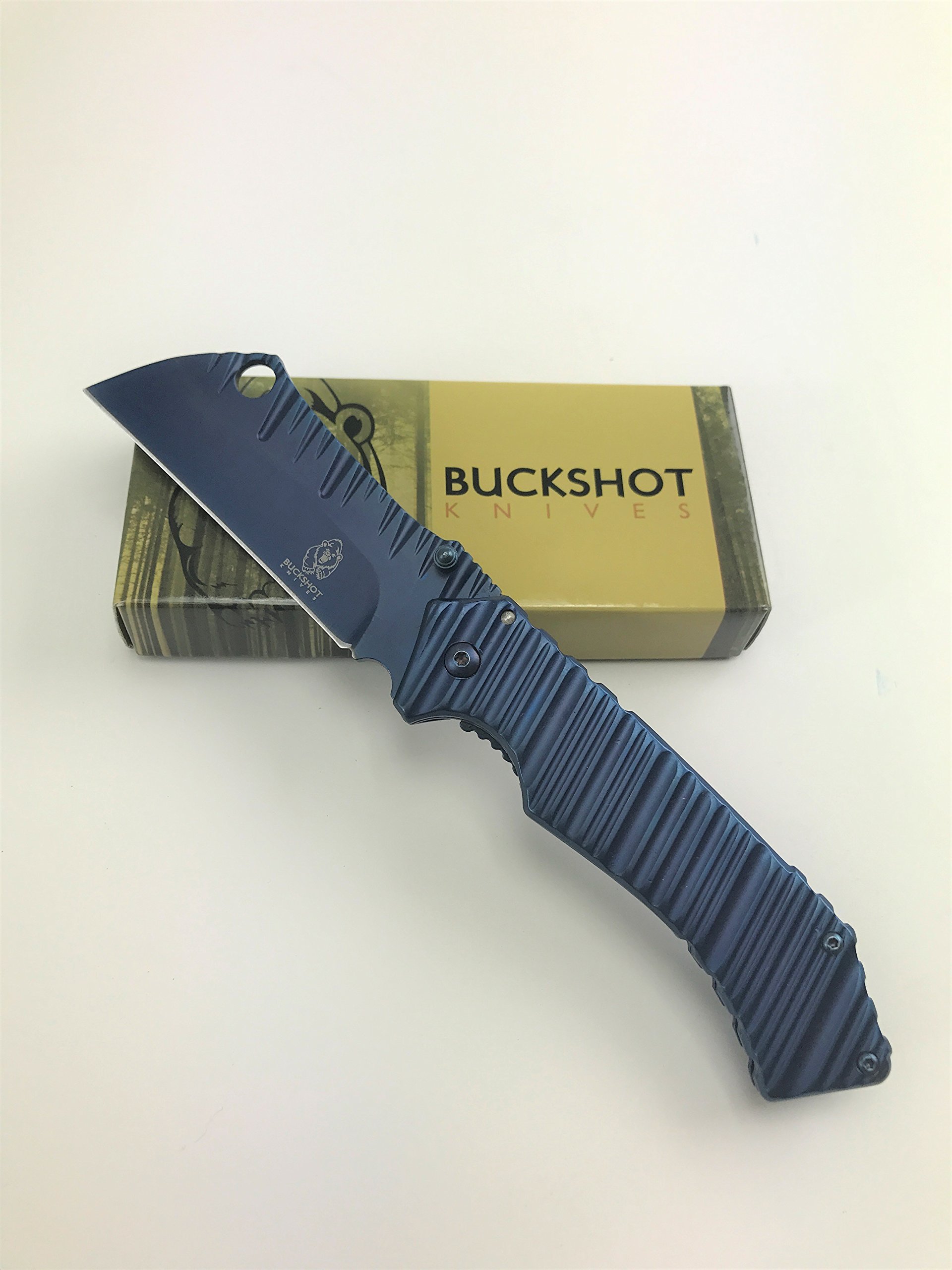 Wartech Buckshot Thumb Open Spring Assisted Stainless Steel Handle with Inlay Classic Razor Pocket Knife (BT)