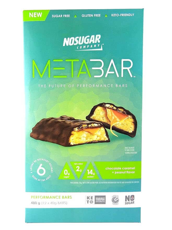 METABAR High Protein Energy Bars, 0g Sugar, 14g Protein