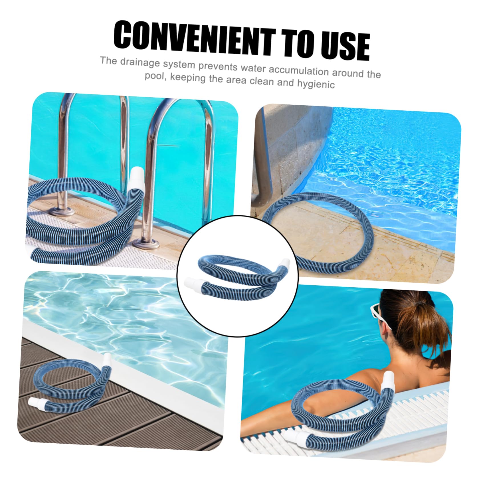 Toddmomy Manguera De Drenaje Portátil Para Piscina Manguera De Repuesto Compatible Piscina Elevada Conectores y Aro Herméticos Resistente Corrosión y Rayos Uv