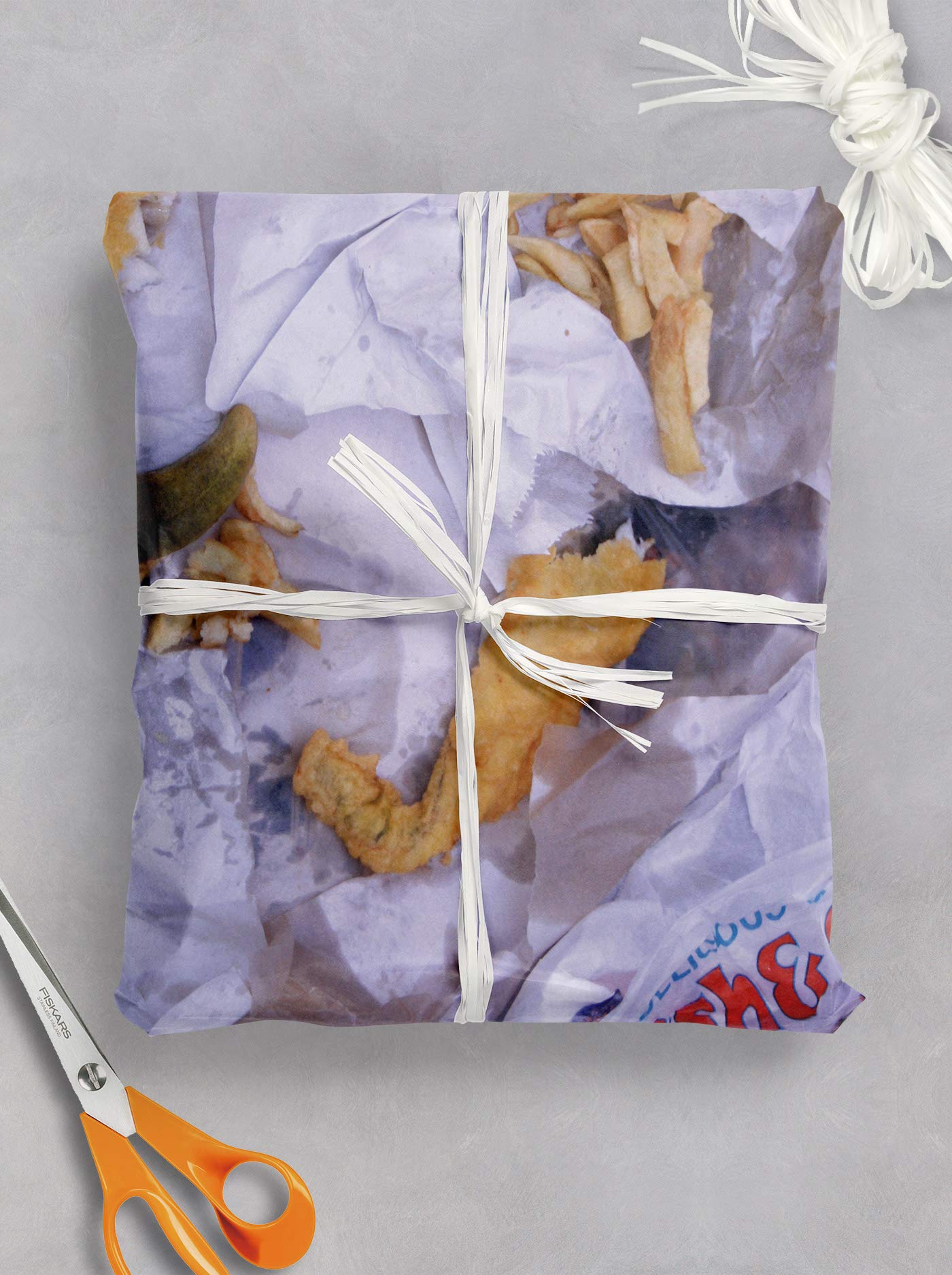 Lot De 2 Feuilles De Papier Cadeau Amusantes Fish And Chips ** Lot De 2