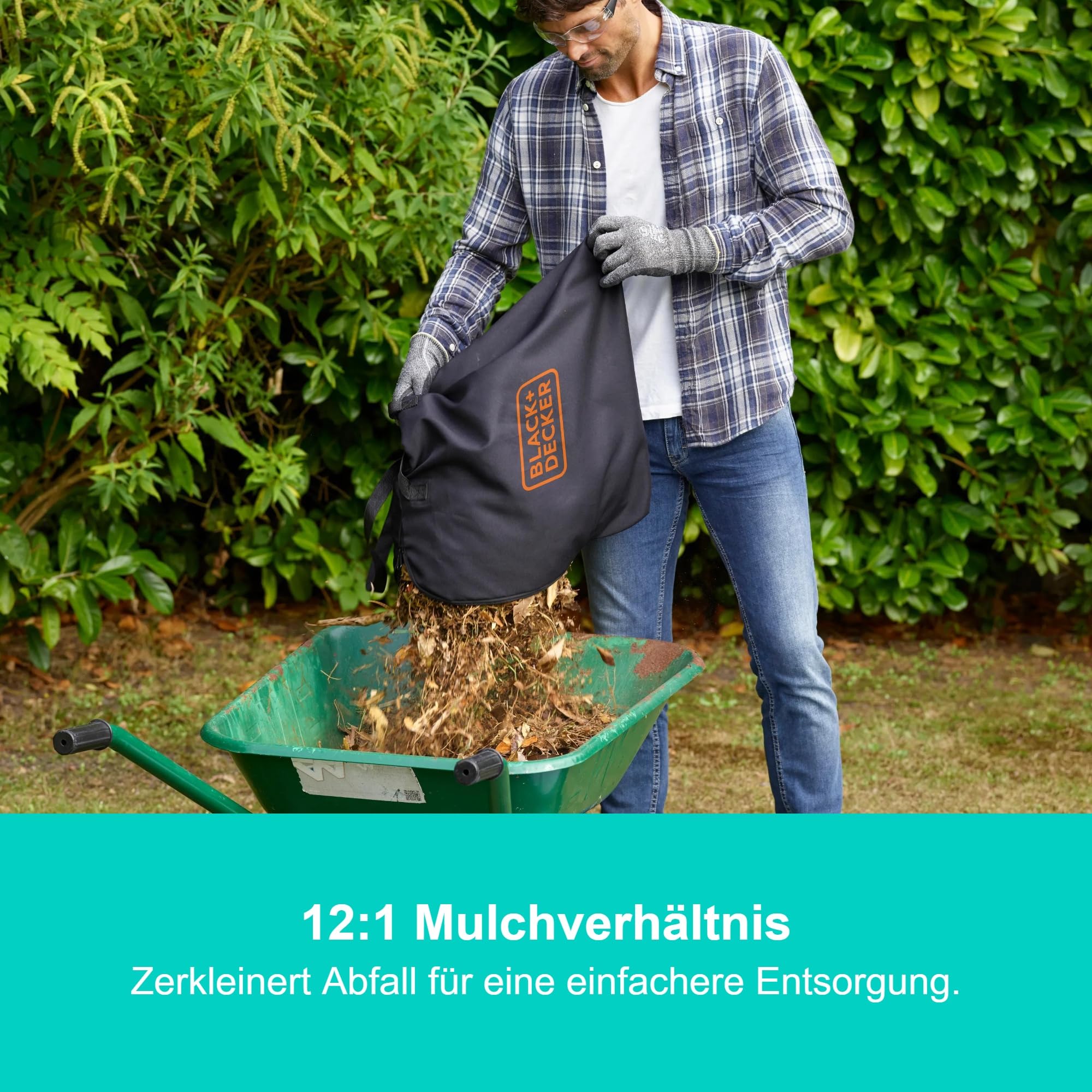 Black+Decker 3000W 3-in-1 Laubbläser, Laubsauger und Häcksler