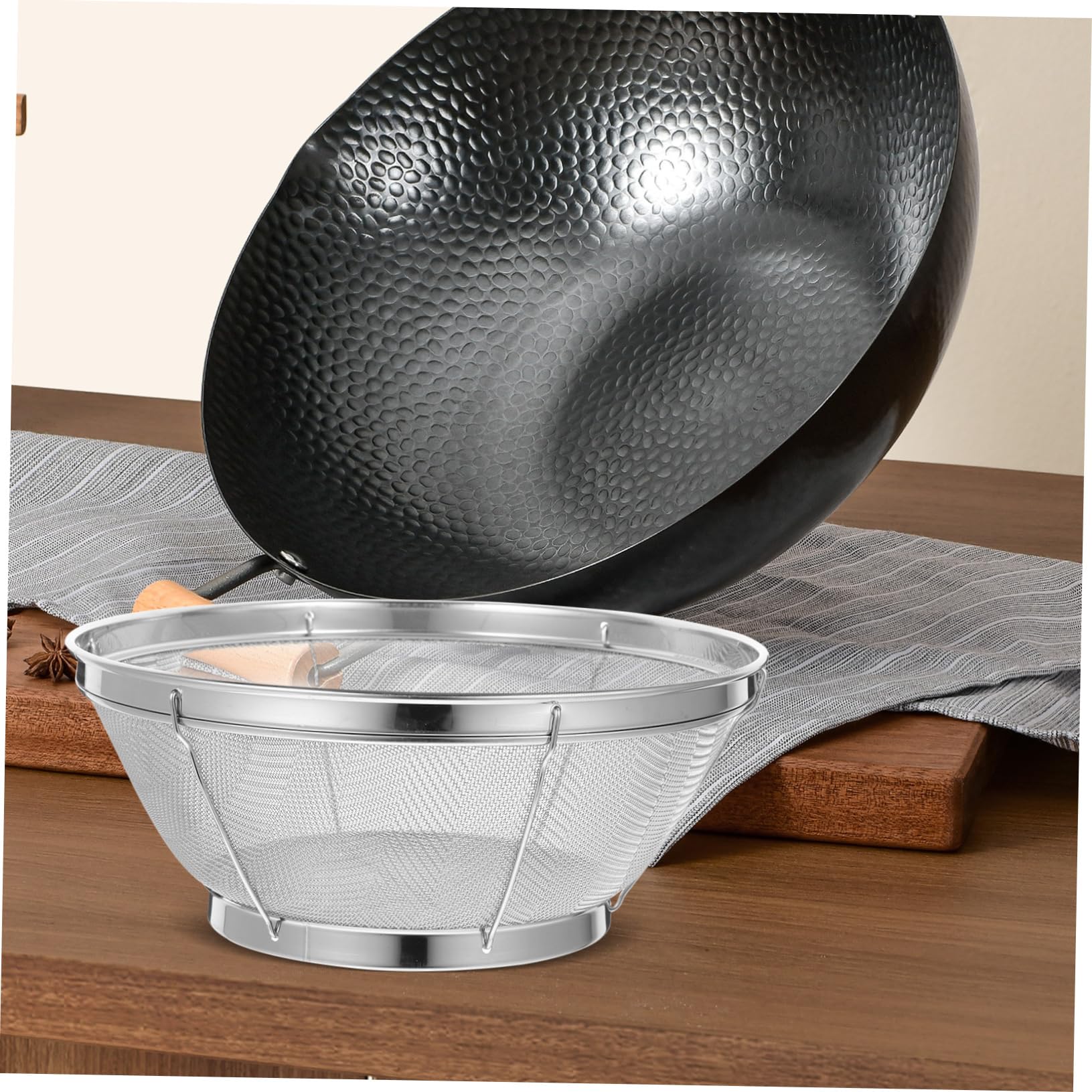 LABRIMP 4pezzi Colapasta Acciaio Inossidabile Fina Scolapasta Versatile Per Lavare e Verdure Per Cucina e Resistente e Facile Da Design e Compatto