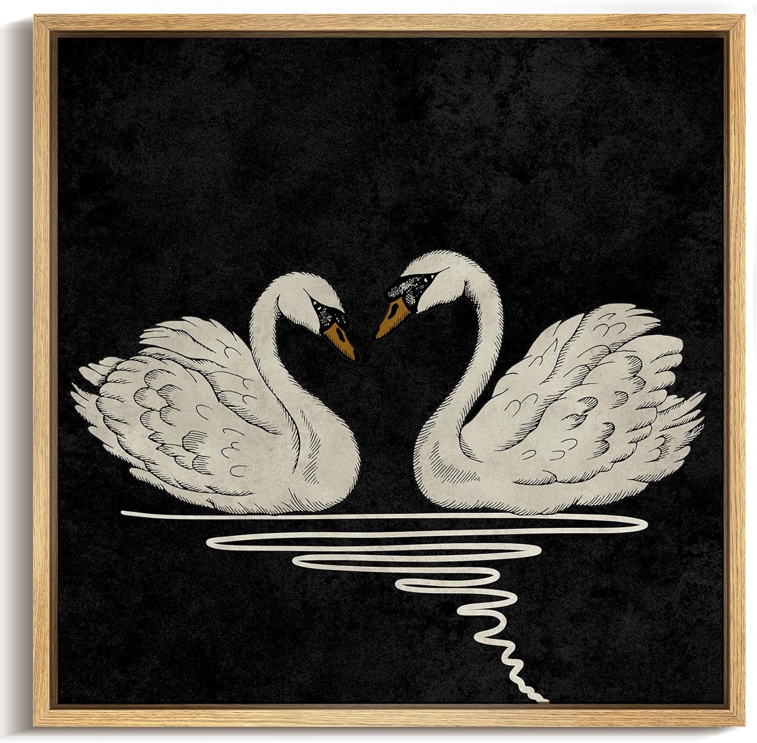 MUDECOR Framed Canvas Print Wall Art Vibrant Abstract Floral Still Life in Warm Tones Illustrations Realism Decorative Scenic Panoramic Earth for Living Room, Bedroom, Office - 24"x24" Natural