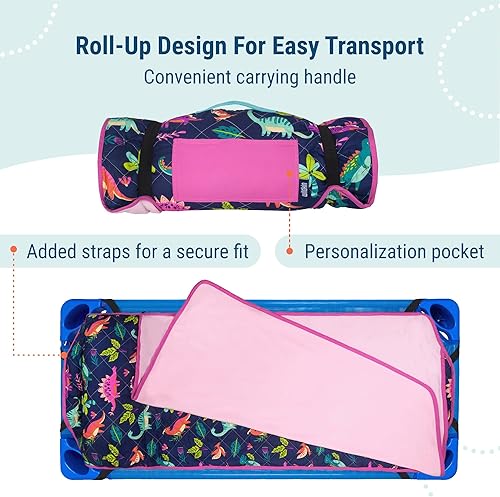 Miniatura 4 de Wildkin Tapete acolchado moderno de microfibra para siesta con almohada reutilizable para niños y niñas, ideal para dormir en primaria, materiales