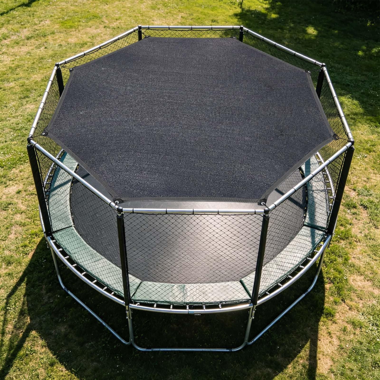 Trampolin Sonnenschutz, UPF 50+ Trampolin Sonnendach für 8 Stangen, Wasserdicht Windfest Outdoor Sonnenschutz Zubehör