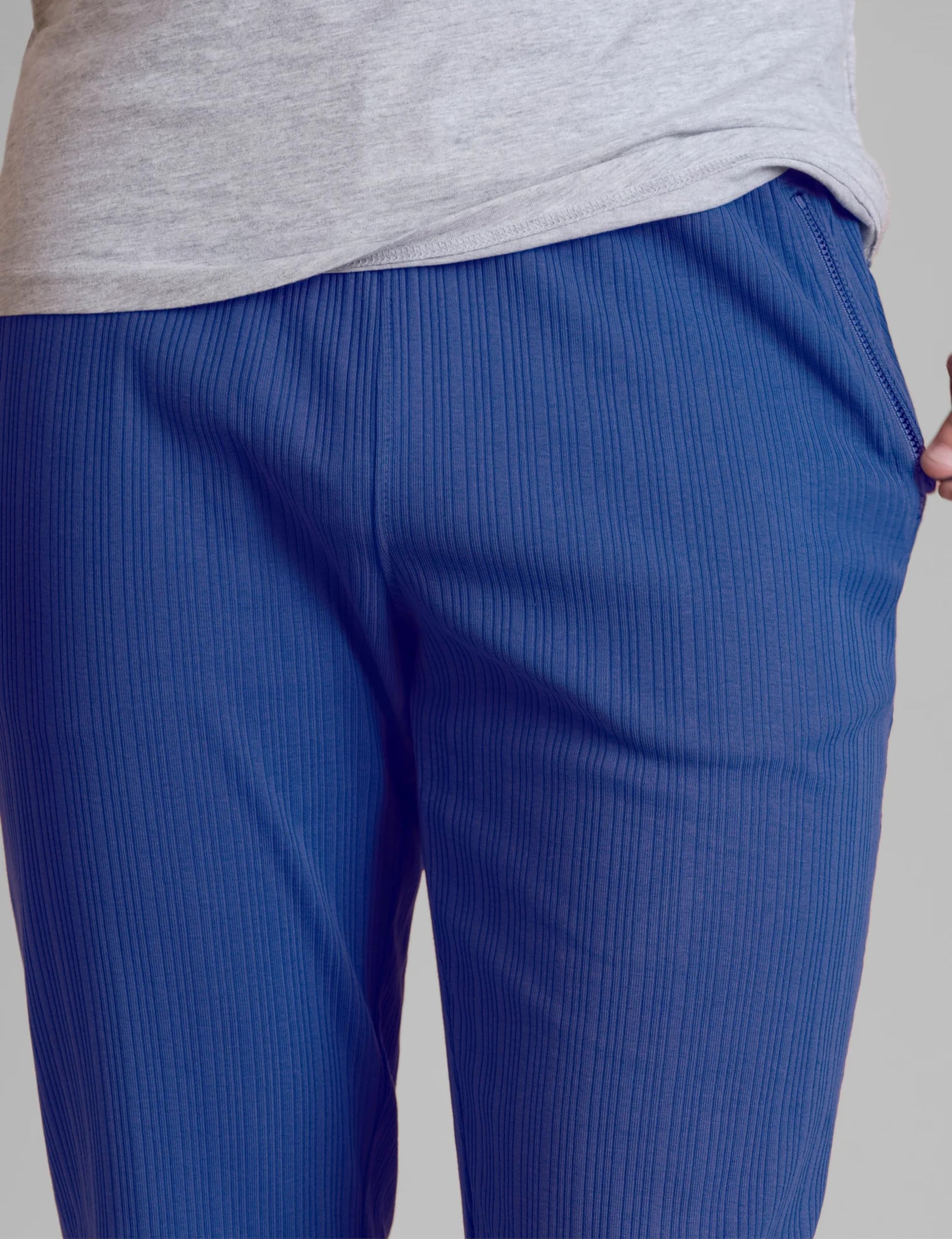 Pantalones deportivos ajustados de punto acanalado para hombre, con bolsillos con cremallera, cintura ajustable con cordón, tobillos con puños, informales, deportivos, gimnasio, pantalones