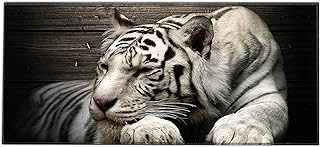 Silent Monsters Mouse Mat Size XX Large 900 x 400 mm, Mouse Pad Design: White Tiger, Stitched Edges, Mousemat for Office and Gaming, Mousepad Non-Slip Rubber Base, Desk Mat XXL