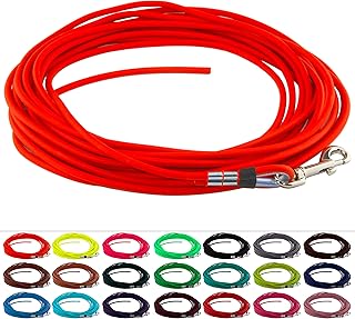 LENNIE BioThane smycz do ciągnięcia, okrągła, Ø 8 mm, dla psów od 25 kg, 10 m długości, bez paska na rękę, neonowo-pomarańczowa