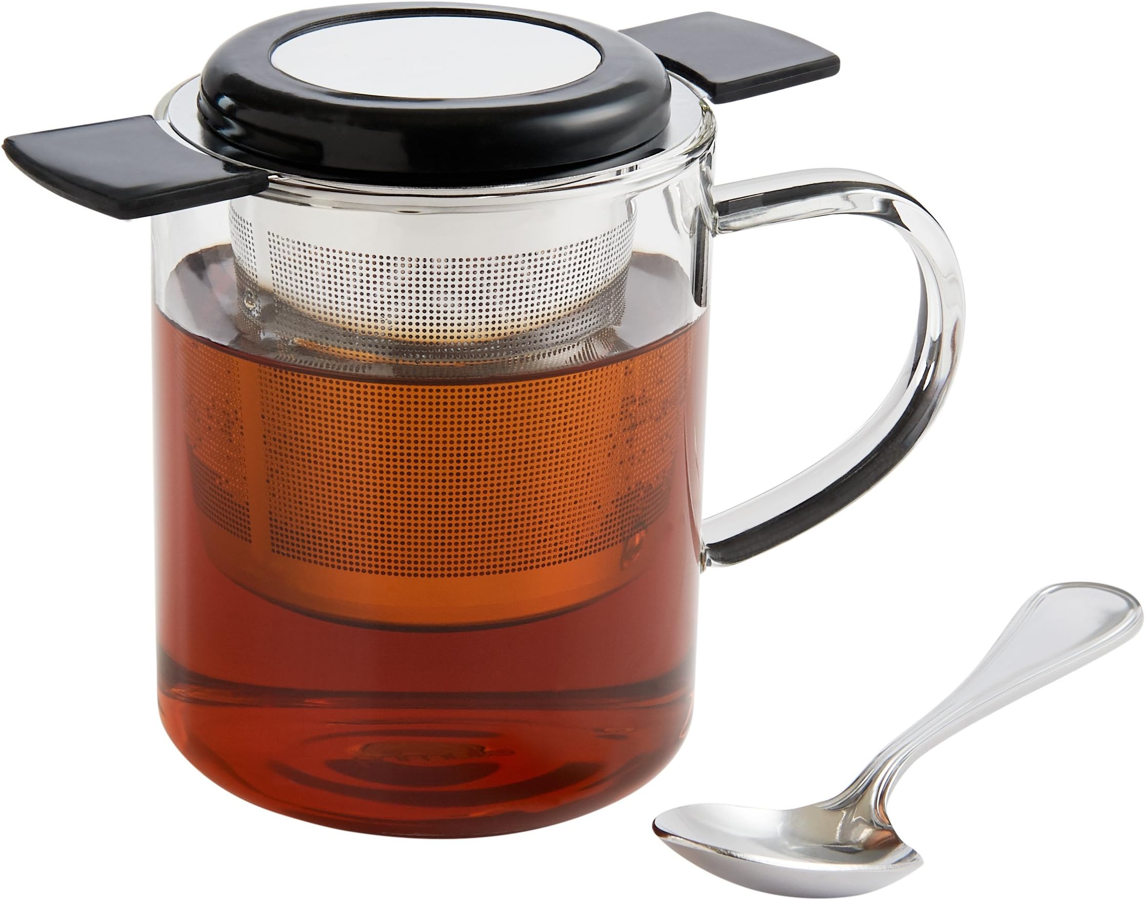 HIC Kitchen Brew In Mug Tea Infuser, 18/8 Stainless Steel, 4-Ounce Capacity