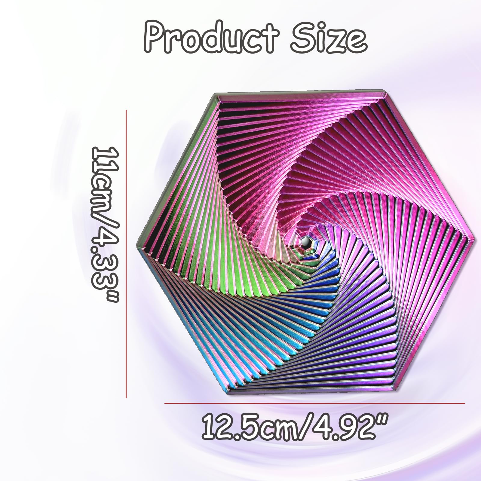 Echehi Gradient Fractal Fidget Hexagons for Kids Adults 3D Spiral Visual Design Relieve Anxiety, Release Rtress Toys. Gradient Purple - Image 2
