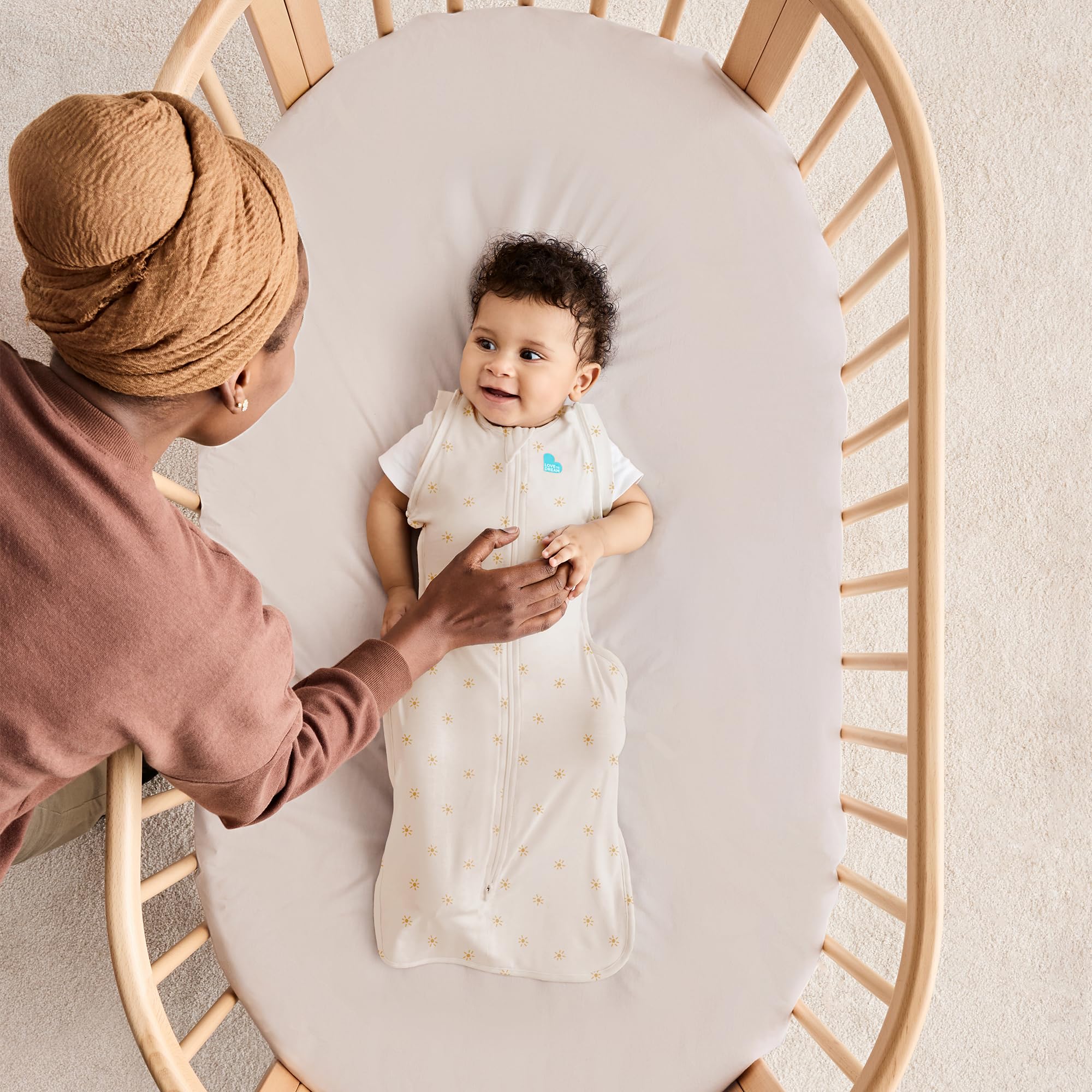Love To Dream Swaddle Up Transition Bag, Twin Zipper, Arms-Free Baby Sleep Sack with Zip-Off Wings, Lightweight, Hip Healthy, Moderate Ideal Temperatures 24°C & 27°C, Golden, Medium (3-6 Months) 4