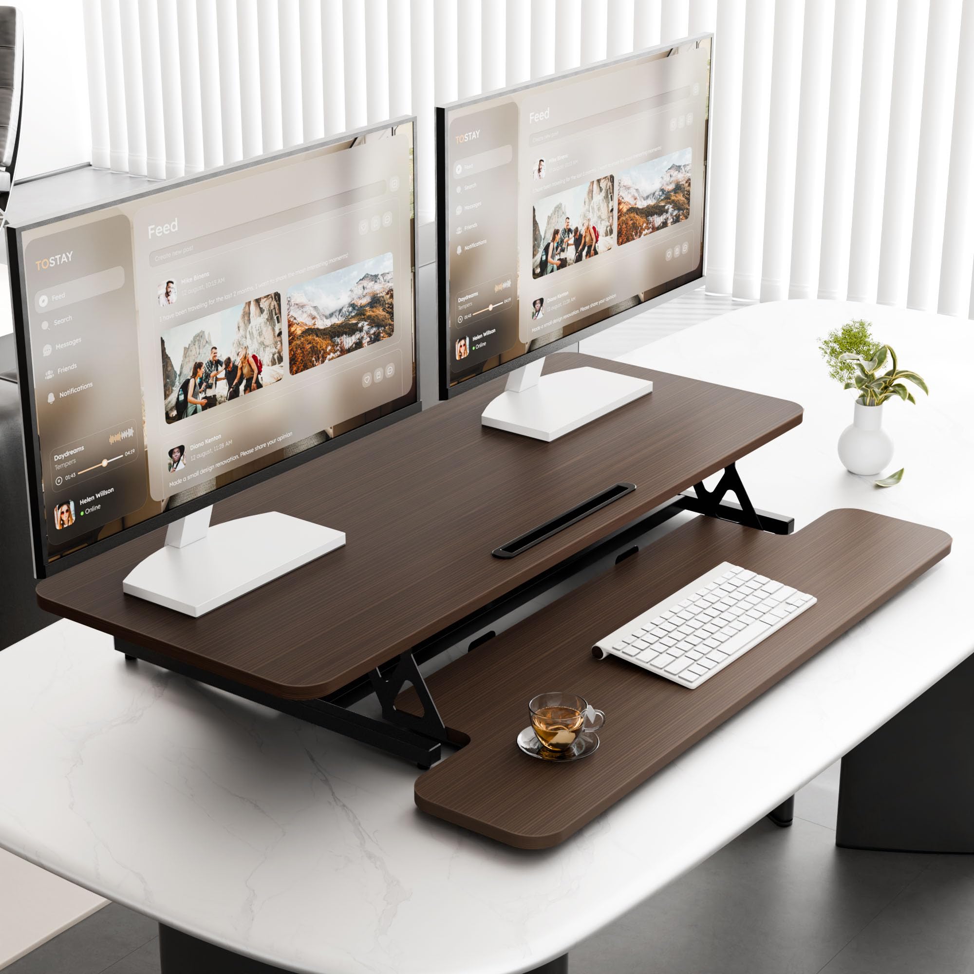 Amazon | ERGOMAKER スタンディングデスク 卓上タイプ 幅101cm