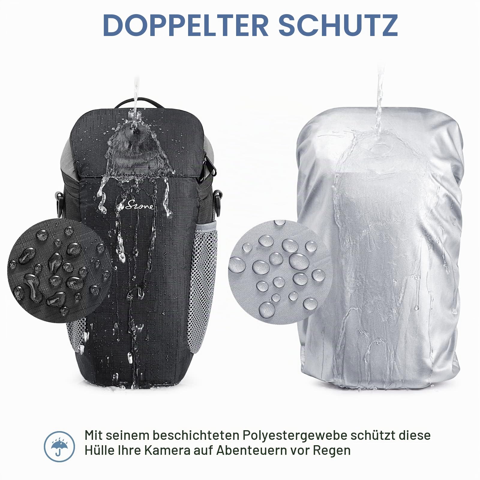 S-ZONE Kameratasche DSLR/SLR wasserdichte Kameratasche für Fotografen Holster Kompatibel mit Nikon Canon Sony