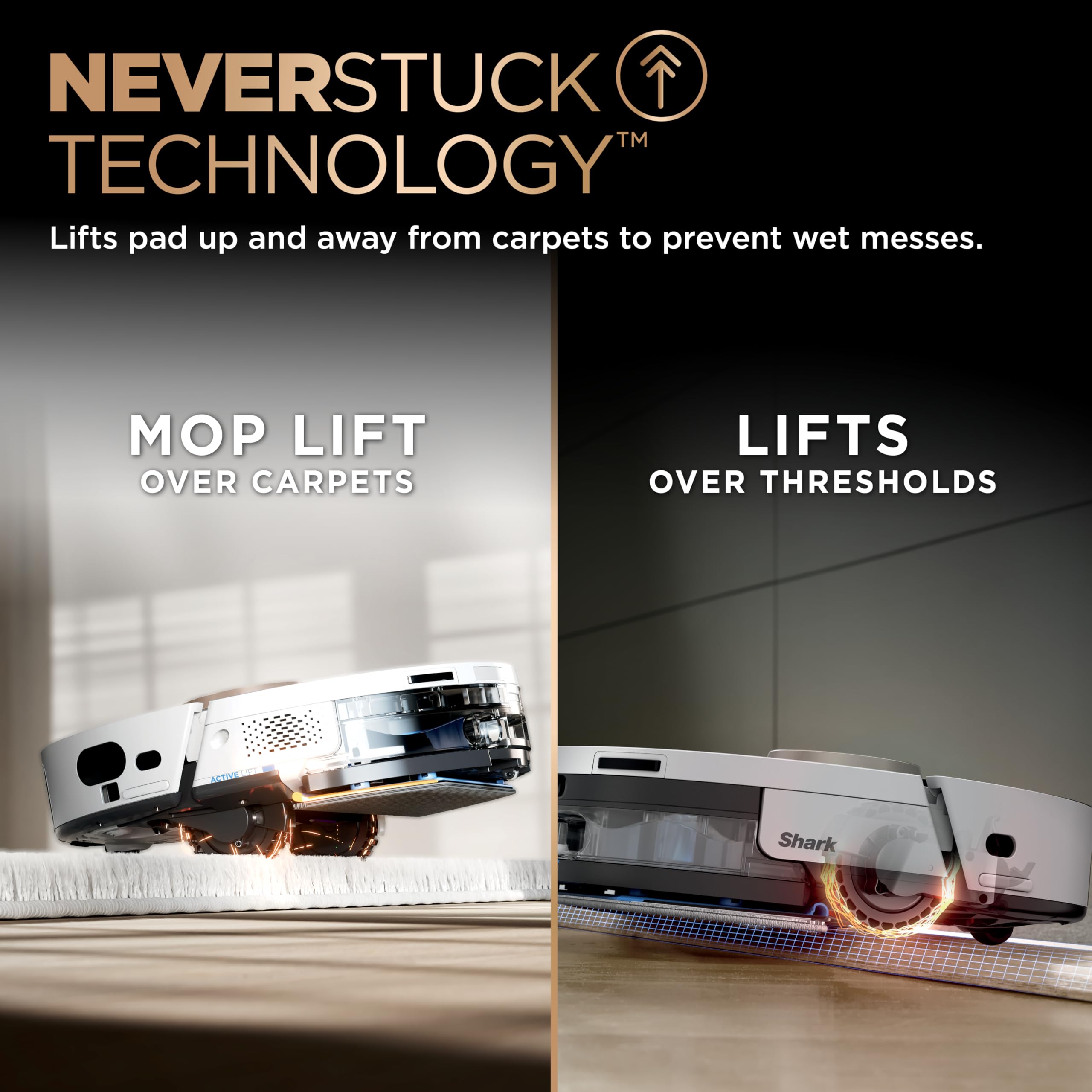 Shark PowerDetect | 2-in-1 Robot Vacuum & Mop for Carpets & Hard Floors | Powerful Suction & Mopping for Pet Hair | Self-Empty & Self-Clean NeverTouch Pro Base | 60-Day Capacity | | AV2800ZE: Wet+Dry & 60-Day Self-Refilling (2025)