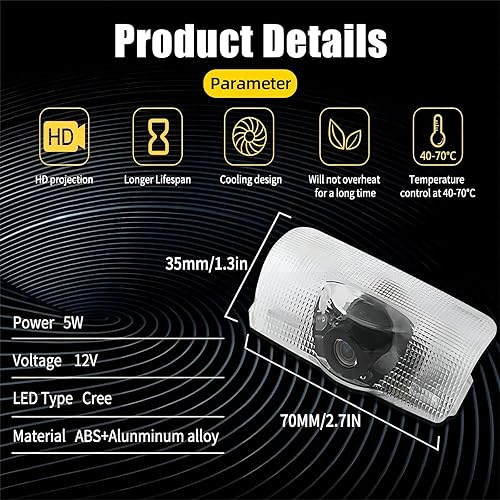 Miniatura 4 de Thingrific Proyector de logotipo de 4 luces para puerta de automóvil compatibles con LSESISLXRXGSGXRCUX, accesorios de automóvil, luces LED 3D para