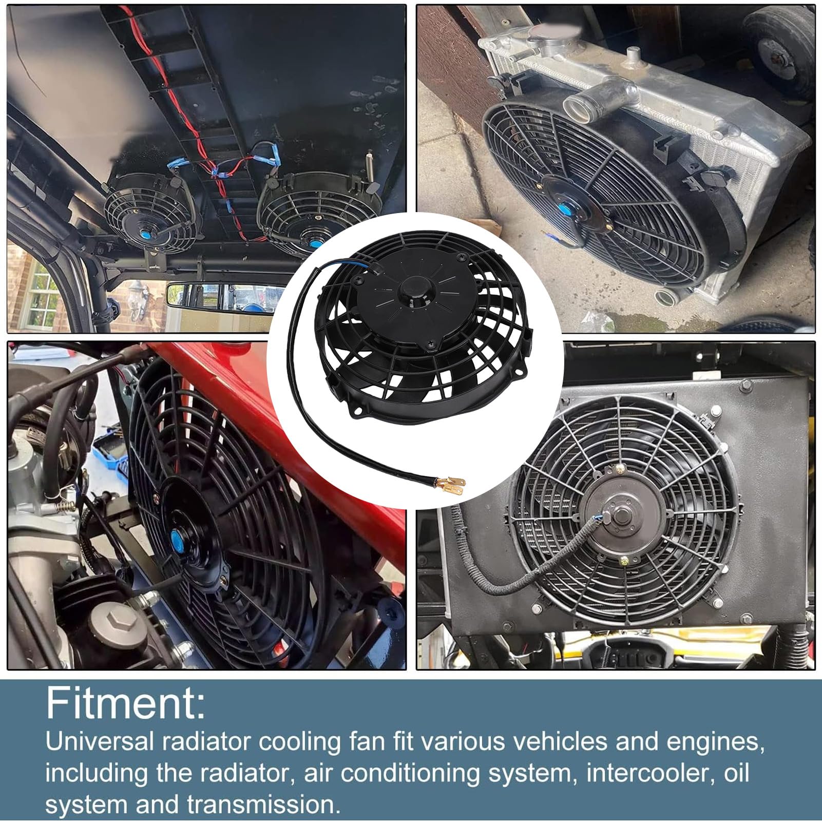 Ventilador De Radiador Eléctrico 190mm Universal 80W Slim Push