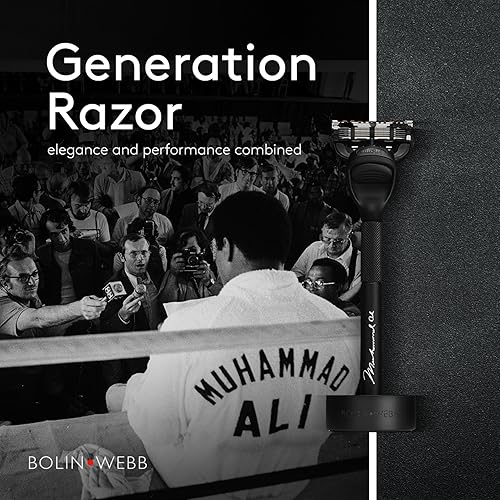 Miniatura 10 de Bolin Webb Maquinilla de afeitar y soporte de generación en grafito. Equipado con hoja Gillette Fusion5. Maquinillas de afeitar de lujo para hombres.