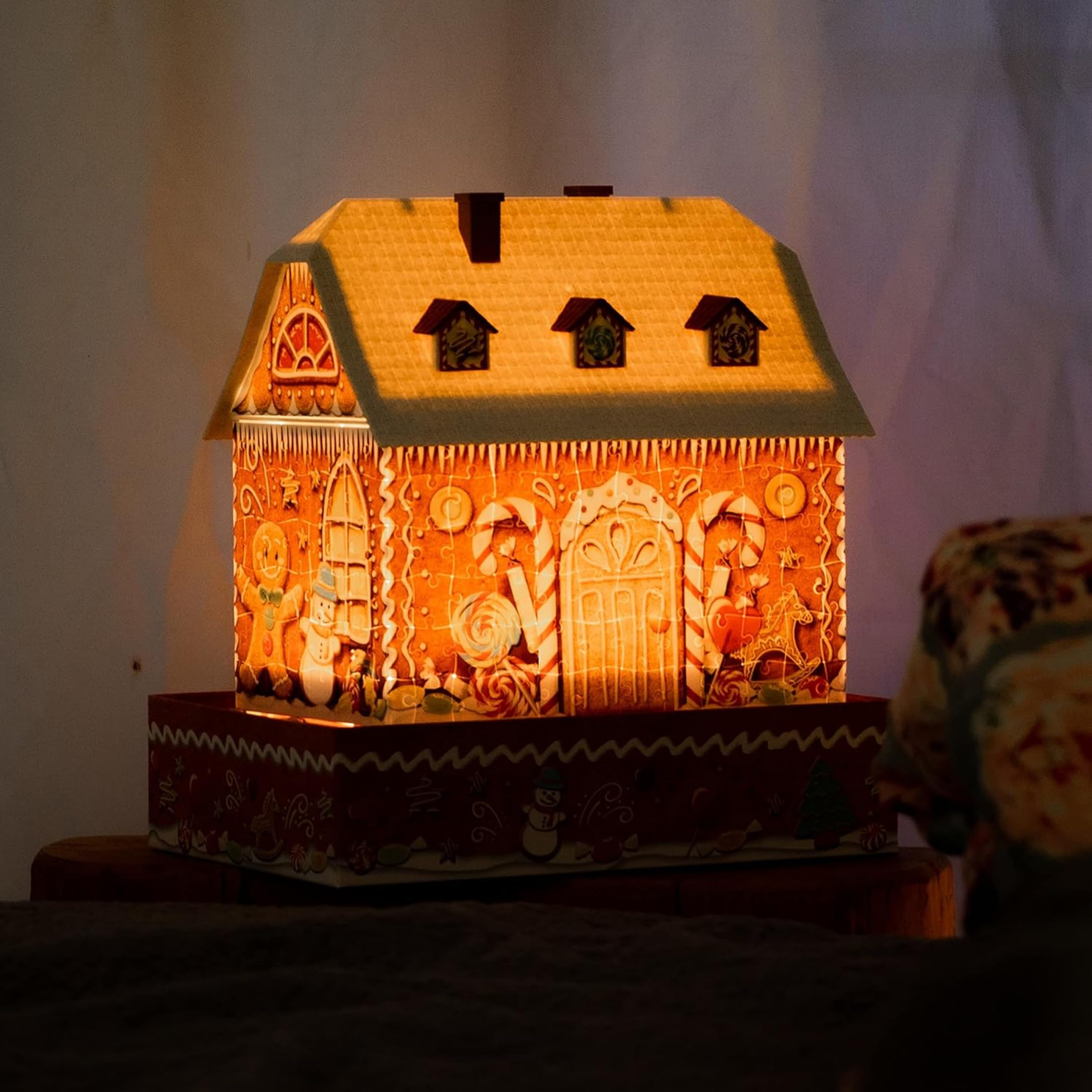 Ravensburger - Puzzle 3D Casa de Jengibre LED 257 Piezas, +8 años
