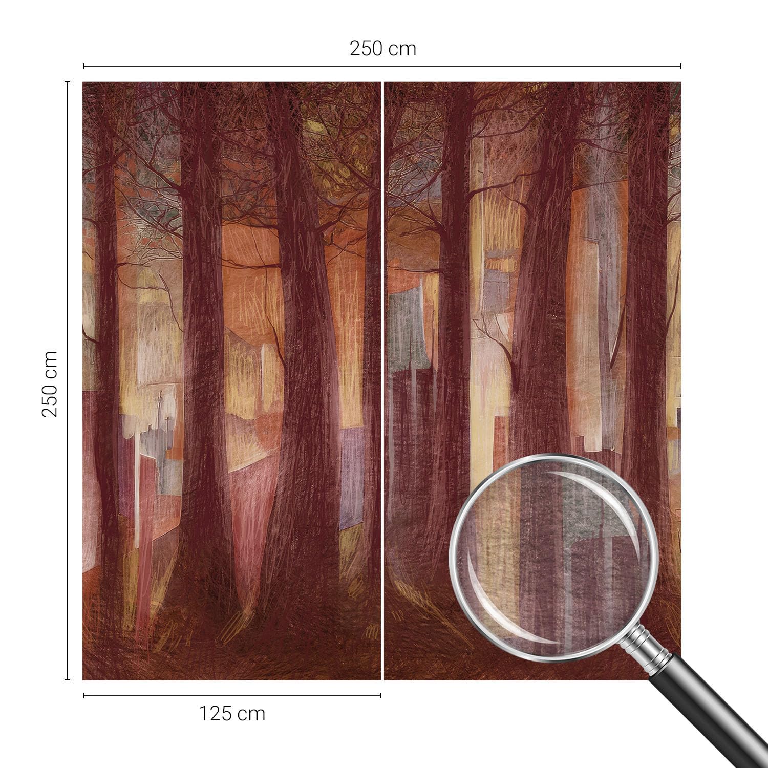 Papel Pintado Textil De Tejido No Tejido 250x250 cm Paisaje misterioso