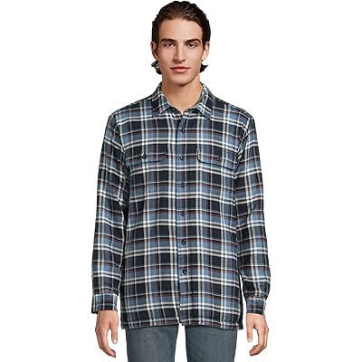 Мужская рубашка L.L.Bean Fleece-Lined Flannel Shirt Traditional Fit chalk blue