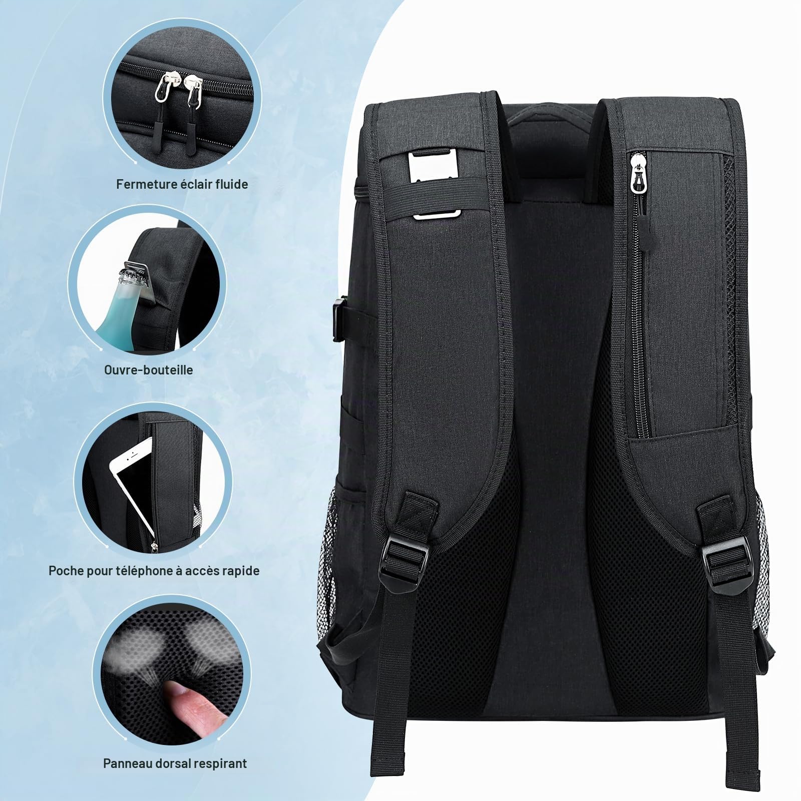 Estarer 35L Cool Bag Backpack Large Insulated Cooler Rucksack Leakproof Picninc Bag for 4 Persons,Men Women Lunch Bag for Outdoor Camping Beach